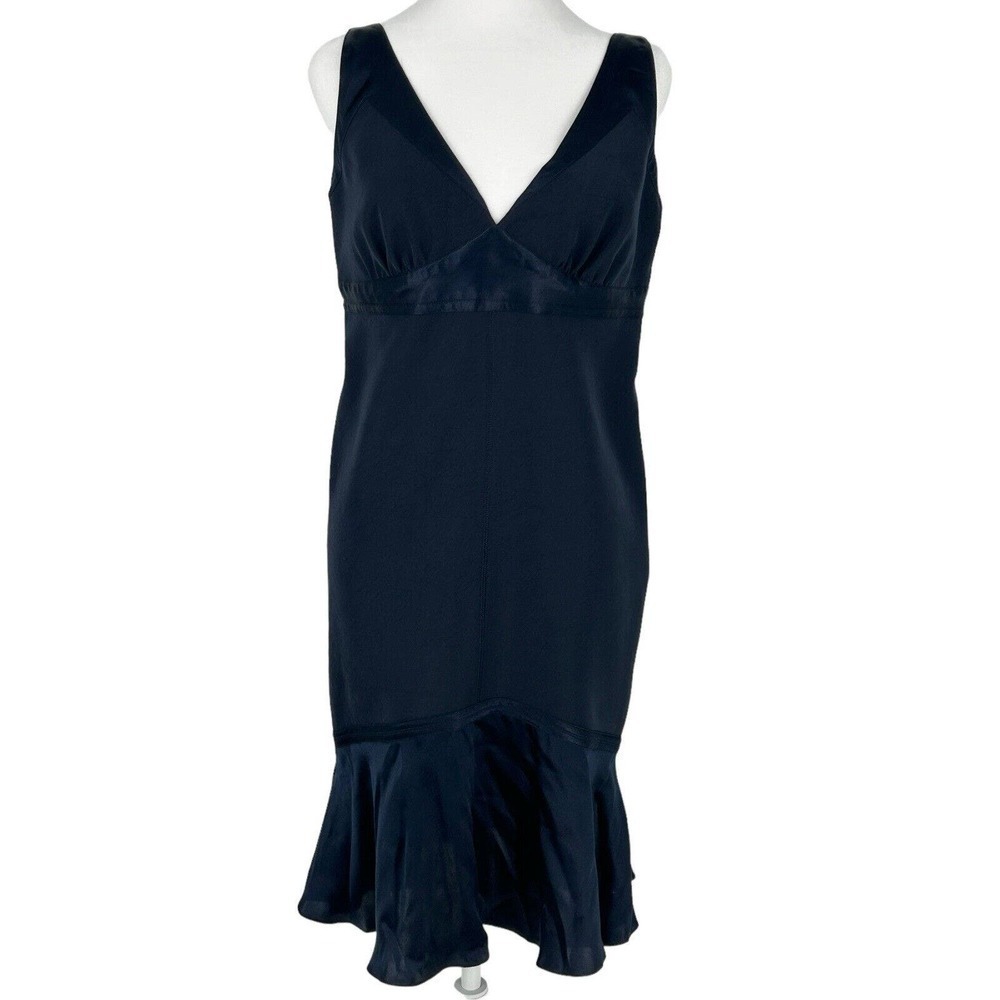 John Varvatos Women Midnight Black Midi Dress Size 46 Fits Like S/M